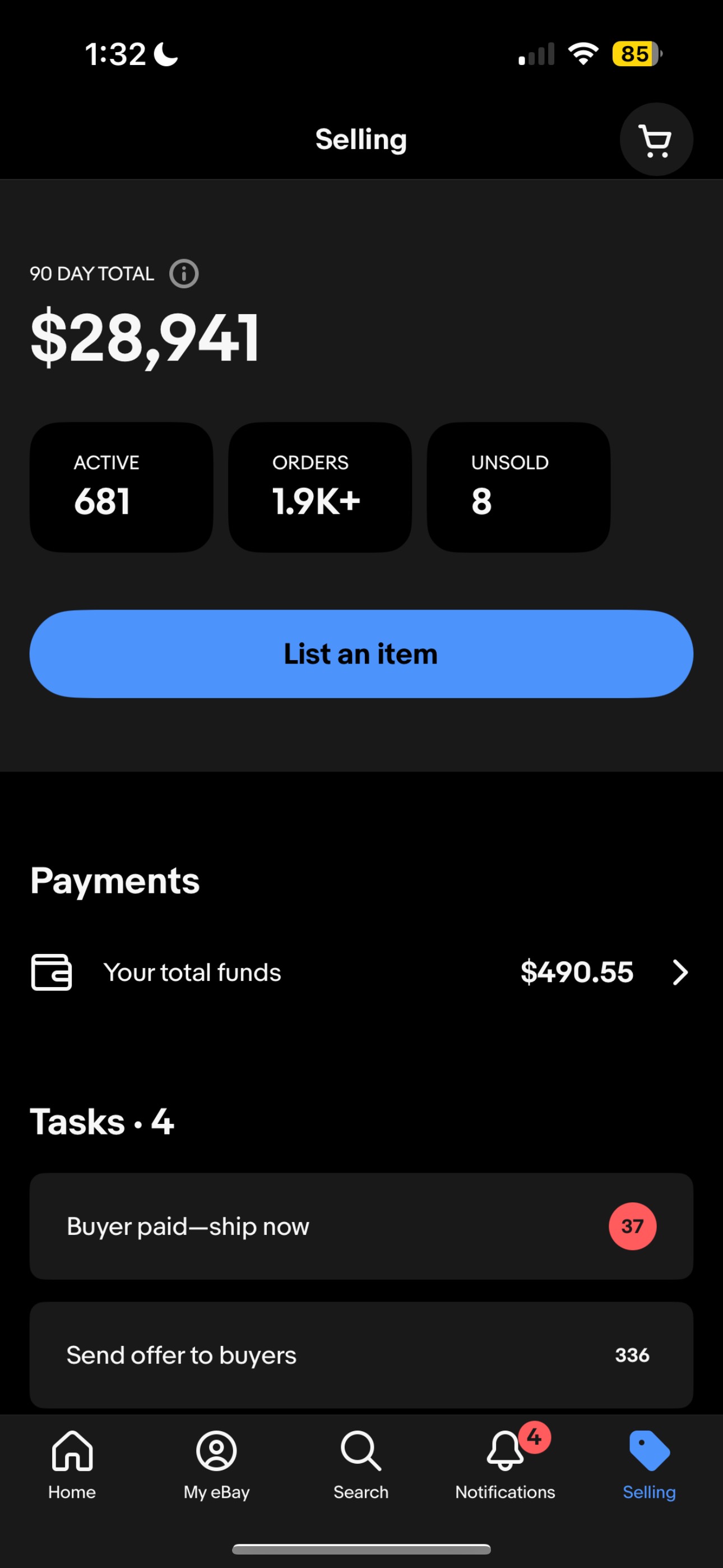 eBay Dashboard